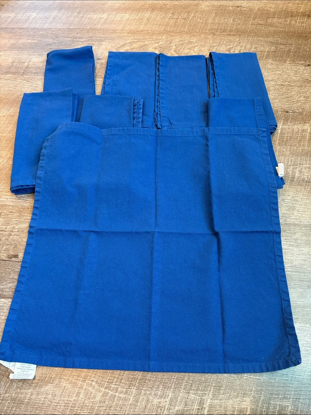 Pottery Barn Organic Cotton Cloth Napkins Dark 20x20” Blue Set of 8